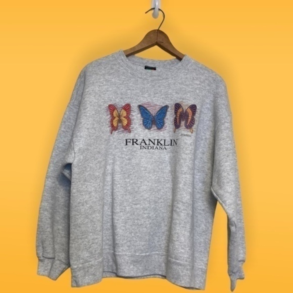 Vintage Disney Mickey Unlimited Jerry Leigh Butterfly Crewneck Sweatshirt Gray M